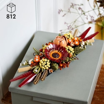 LEGO Botanicals Trockenblumengesteck Set - Botanik Kollektion - Modell zum Basteln für Erwachsene - Künstliche Blumen mit Rose und Gerbera - Tischdeko oder Wanddeko 10314 - 2