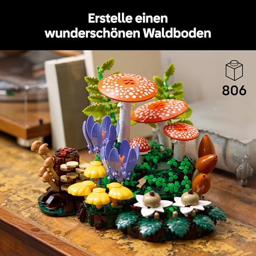 LEGO Botanicals Waldpilze - Künstliches Pflanzen Set für Erwachsene - inkl. Fliegenpilz & Kunstblumen für Wohnzimmer- oder Schlafzimmer Deko - DIY Geschenkidee - 11505 - 2