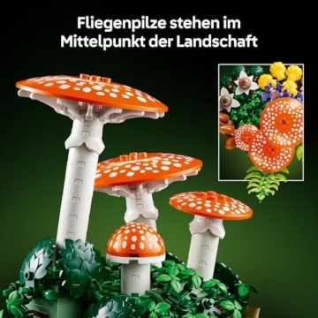 LEGO Botanicals Waldpilze - Künstliches Pflanzen Set für Erwachsene - inkl. Fliegenpilz & Kunstblumen für Wohnzimmer- oder Schlafzimmer Deko - DIY Geschenkidee - 11505 - 5