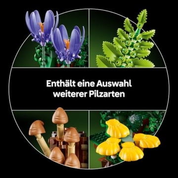 LEGO Botanicals Waldpilze - Künstliches Pflanzen Set für Erwachsene - inkl. Fliegenpilz & Kunstblumen für Wohnzimmer- oder Schlafzimmer Deko - DIY Geschenkidee - 11505 - 6