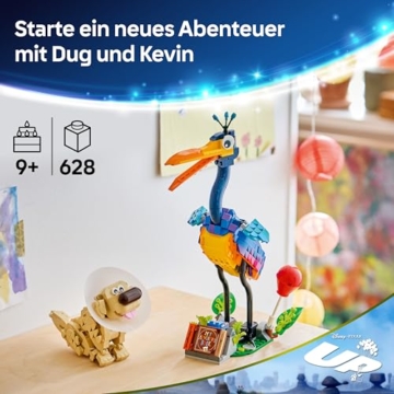 LEGO ǀ Disney and Pixar Kevin und Dug - Spielzeug Golden Retriever Hund & exotischer Vogel - DIY Deko fürs Kinderzimmer - Geburtstagsgeschenk für Mädchen ab 9 Jahren & Fans des Films Oben - 43290 - 3