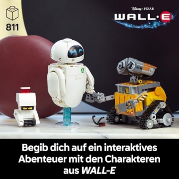 LEGO ǀ Disney and Pixar WALL-E und EVE - Modellbau für Erwachsene - aus Steinen gebaute Roboter mit M-O & Hal Figuren - DIY Deko - Sammlerstück & Geschenk für Fans - 43279 - 2