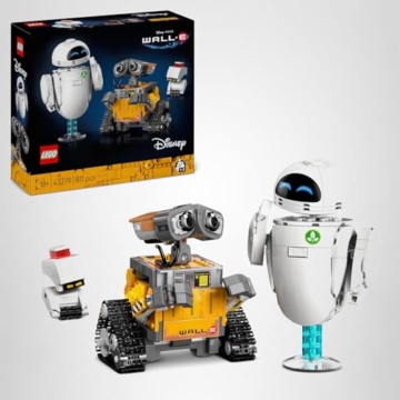LEGO ǀ Disney and Pixar WALL-E und EVE - Modellbau für Erwachsene - aus Steinen gebaute Roboter mit M-O & Hal Figuren - DIY Deko - Sammlerstück & Geschenk für Fans - 43279 - 12