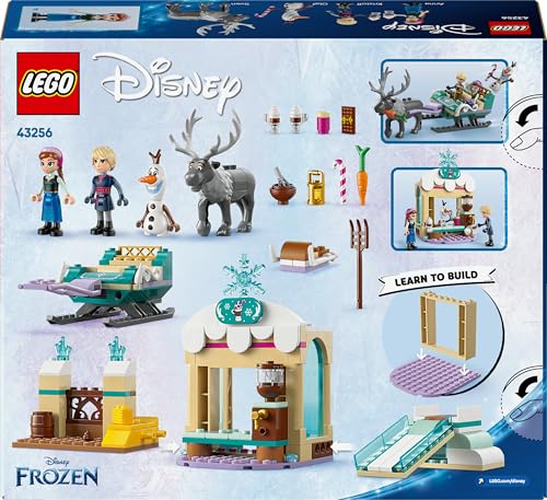 LEGO ǀ Disney Frozen 43256 – Annas Schlittenabenteuer: Magischer Winterspaß mit Anna, Kristoff, Olaf & Sven