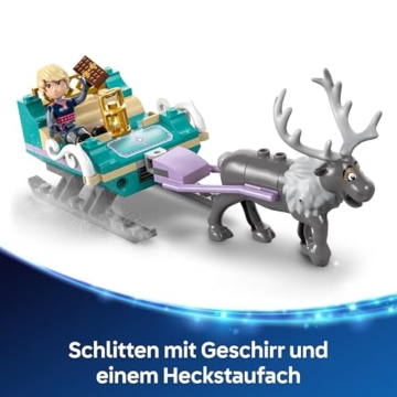 LEGO ǀ Disney Frozen 43256 – Annas Schlittenabenteuer: Magischer Winterspaß mit Anna, Kristoff, Olaf & Sven