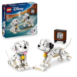 LEGO ǀ Disney Lucky & Penny 101 Dalmatiner - Welpen Spielset - Tierfiguren zum Spielen mit beweglichen Köpfen, Beinen & Schwänzen - Knochen & Fernseher - Geschenk für Mädchen ab 6 Jahren - 43271 - 1