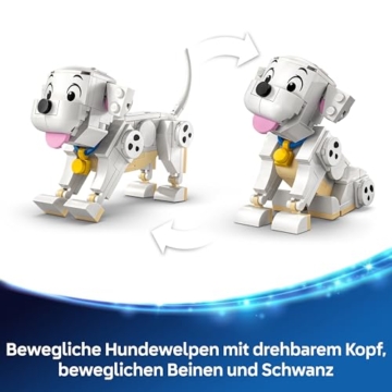 LEGO ǀ Disney Lucky & Penny 101 Dalmatiner - Welpen Spielset - Tierfiguren zum Spielen mit beweglichen Köpfen, Beinen & Schwänzen - Knochen & Fernseher - Geschenk für Mädchen ab 6 Jahren - 43271 - 5
