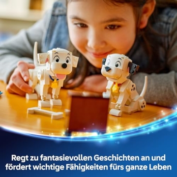 LEGO ǀ Disney Lucky & Penny 101 Dalmatiner - Welpen Spielset - Tierfiguren zum Spielen mit beweglichen Köpfen, Beinen & Schwänzen - Knochen & Fernseher - Geschenk für Mädchen ab 6 Jahren - 43271 - 6