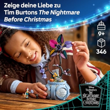 LEGO ǀ Disney Sallys Blumentopf - DIY Schlafzimmer Deko mit 2 Kunstblumen, 2 Mini Puppen & Zubehör - Geburtstagsgeschenk für Mädchen ab 9 Jahren & Fans von The Nightmare Before Christmas- 43288 - 3