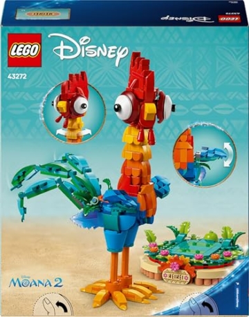 LEGO ǀ Disney Vaiana 2: Heihei Spielzeug - Tierfigur zum Spielen & Ausstellen mit drehbarem Kopf, beweglichen Flügeln & Schwanzfedern sowie Ständer - Geschenk für Mädchen ab 9 Jahren - 43272 - 12