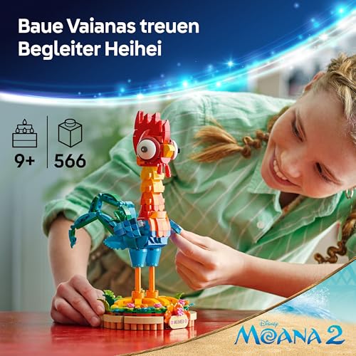 LEGO ǀ Disney Vaiana 2: Heihei Spielzeug - Tierfigur zum Spielen & Ausstellen mit drehbarem Kopf, beweglichen Flügeln & Schwanzfedern sowie Ständer - Geschenk für Mädchen ab 9 Jahren - 43272 - 3