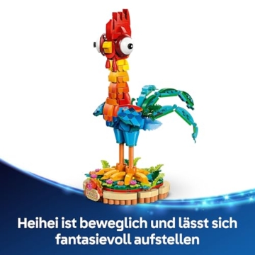 LEGO ǀ Disney Vaiana 2: Heihei Spielzeug - Tierfigur zum Spielen & Ausstellen mit drehbarem Kopf, beweglichen Flügeln & Schwanzfedern sowie Ständer - Geschenk für Mädchen ab 9 Jahren - 43272 - 5