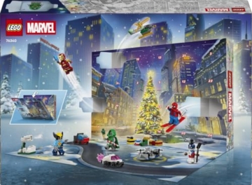 LEGO ǀ Marvel Adventskalender 2026 - Vorweihnachtsgeschenk Spielzeug - 24 Superhelden Überraschungen mit 6 Minifiguren, Flugzeug & Auto - Geschenk für Fans und Jungen und Mädchen ab 6 Jahren - 76340 - 11