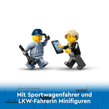 LEGO City Abschleppwagen mit Sportauto, Spielzeug-Auto für Jungen und Mädchen ab 4 Jahren, Geburtstagsgeschenk für Kinder, LKW-Spielzeug mit 2 Minifiguren und Zubehör wie einem Cochlea-Implantat 60435 - 4