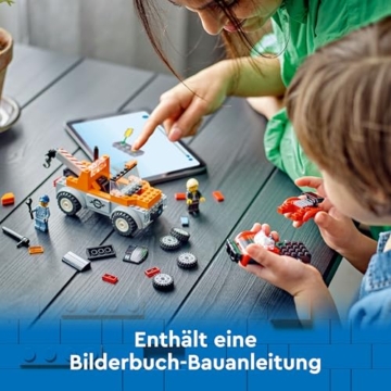 LEGO City Abschleppwagen mit Sportauto, Spielzeug-Auto für Jungen und Mädchen ab 4 Jahren, Geburtstagsgeschenk für Kinder, LKW-Spielzeug mit 2 Minifiguren und Zubehör wie einem Cochlea-Implantat 60435 - 6