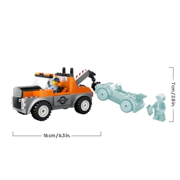LEGO City Abschleppwagen mit Sportauto, Spielzeug-Auto für Jungen und Mädchen ab 4 Jahren, Geburtstagsgeschenk für Kinder, LKW-Spielzeug mit 2 Minifiguren und Zubehör wie einem Cochlea-Implantat 60435 - 9