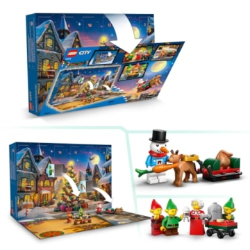 LEGO City Adventskalender 2026 - Vorweihnachtsgeschenk Spielzeug für Kinder ab 5 Jahren - 24 Überraschungen, darunter Auto, LKW, Flugzeug, 7 Minifiguren und Spielmatte - Geschenkidee - 60510 - 3