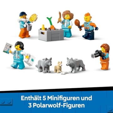 LEGO City Arktis-Truck mit Labor – BAU- und Spielset – Erkundungsfahrzeug mit Lenkung und Federung – inkl. Schneescooter, 5 Mini-Figuren und 3 Wolfsfiguren – Geschenk für Jungen ab 8 Jahren – 60471 - 6