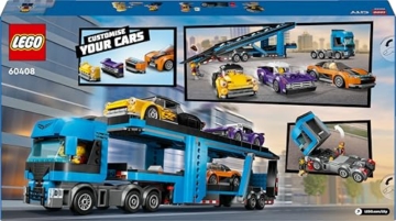 LEGO City Autotransporter mit Sportwagen, Set mit 4 Spielzeugautos für Jungen und Mädchen ab 7 Jahren, Weihnachts- oder Geburtstagsgeschenk, 4 Minifiguren für Rollenspiele 60408 - 14
