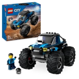 LEGO City Blauer Monstertruck - Offroad Spielzeugauto mit Rennfahrer Minifigur - Monster Truck Rennauto Modellbau für Kinder - Geschenk für Jungs und Mädchen ab 5 Jahren - 60402 - 1