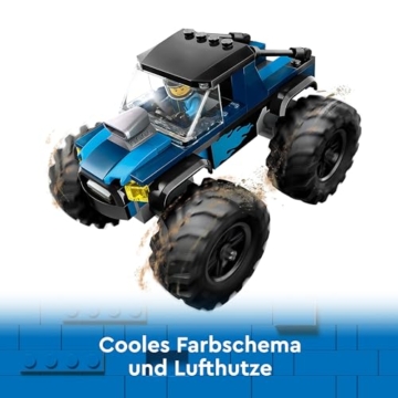 LEGO City Blauer Monstertruck - Offroad Spielzeugauto mit Rennfahrer Minifigur - Monster Truck Rennauto Modellbau für Kinder - Geschenk für Jungs und Mädchen ab 5 Jahren - 60402 - 4