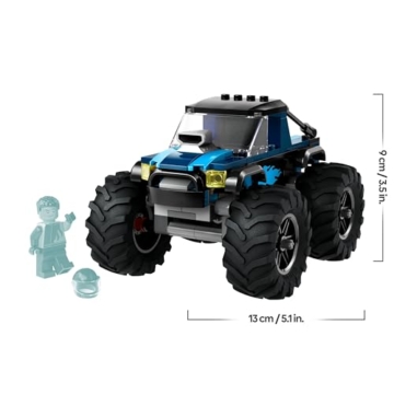 LEGO City Blauer Monstertruck - Offroad Spielzeugauto mit Rennfahrer Minifigur - Monster Truck Rennauto Modellbau für Kinder - Geschenk für Jungs und Mädchen ab 5 Jahren - 60402 - 7