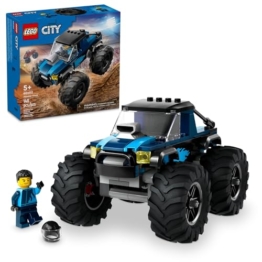 Lego City Blue Monster Truck Off-Road Spielzeug Spielset mit Fahrer-Minifigur, fantasievolles Spielzeug für Kinder, lustiges Geschenk für Jungen und Mädchen ab 5 Jahren, Mini Monster Truck, 60402 - 1