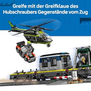 LEGO City City Überfall auf den Polizeizug - Ferngesteuerter Spielzeug Zug - Modellbau mit kreisförmiger Strecke, Helikopter, Rallyeauto, 6 Minifiguren - Geschenk für Jungen ab 7 Jahren - 60508 - 5