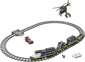 LEGO City City Überfall auf den Polizeizug - Ferngesteuerter Spielzeug Zug - Modellbau mit kreisförmiger Strecke, Helikopter, Rallyeauto, 6 Minifiguren - Geschenk für Jungen ab 7 Jahren - 60508 - 7