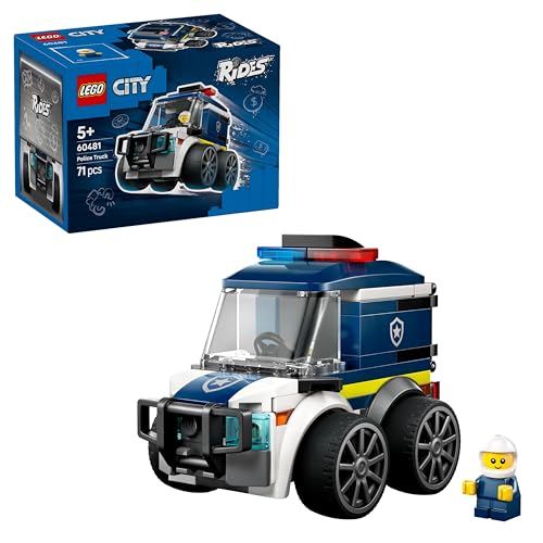 LEGO City Coole Flitzer - Polizei-Truck - Bauset für Spielzeug Fahrzeuge mit Einer Junior Polizisten Minifigur - Mitgebsel für Feiern - Kleines Geschenk zum Sammeln für Jungen ab 5 Jahren - 60481 - 1
