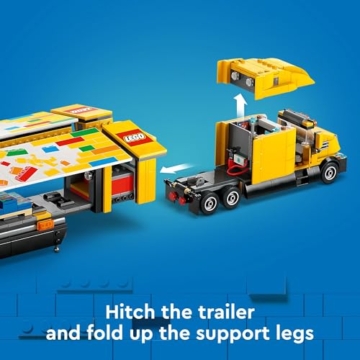 Lego City Delivery Truck (60440) Spielset für Kinder ab 8 Jahren, mit einem LKW mit großen Anhängerpaletten von Spielsets, einem funktionierenden Spielzeug-Gabelstapler und einem Hot-Dog-Ständer - 3