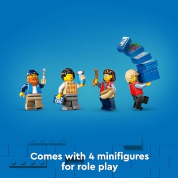 Lego City Delivery Truck (60440) Spielset für Kinder ab 8 Jahren, mit einem LKW mit großen Anhängerpaletten von Spielsets, einem funktionierenden Spielzeug-Gabelstapler und einem Hot-Dog-Ständer - 6