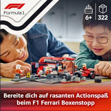 LEGO City F1 Boxenstopp mit Boxencrew und Ferrari Flitzer - Formel 1 Pit Stop Set mit 1 Rennfahrer und 4 Mechaniker Minifiguren - Spielzeug Rennauto für Jungen und Mädchen ab 6 Jahren - 60443 - 2
