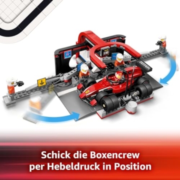 LEGO City F1 Boxenstopp mit Boxencrew und Ferrari Flitzer - Formel 1 Pit Stop Set mit 1 Rennfahrer und 4 Mechaniker Minifiguren - Spielzeug Rennauto für Jungen und Mädchen ab 6 Jahren - 60443 - 3