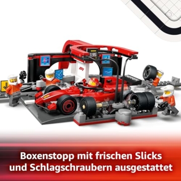 LEGO City F1 Boxenstopp mit Boxencrew und Ferrari Flitzer - Formel 1 Pit Stop Set mit 1 Rennfahrer und 4 Mechaniker Minifiguren - Spielzeug Rennauto für Jungen und Mädchen ab 6 Jahren - 60443 - 4