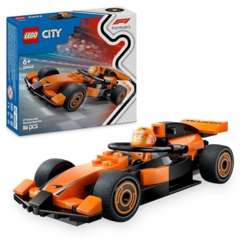 LEGO City F1 Rennfahrer mit McLaren Rennauto - Spielzeug Formel 1 Modell mit Rennwagen und Minifigur - Kleines Geschenk für Jungen und Mädchen ab 6 Jahren oder Motorsport Fans 60442 - 1