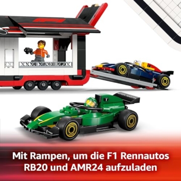 LEGO City F1 Transporter mit RB20 & AMR24 F1 Rennautos - Spielzeug Autotransporter für Red Bull & Aston Martin Formel 1 Teams - Inkl. 5 Minifiguren - Geschenk für Jungen & Mädchen ab 8 Jahren 60445 - 4
