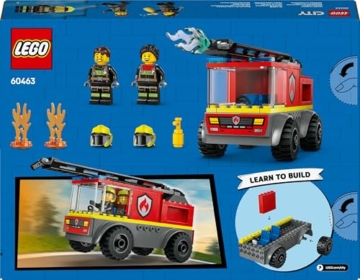 LEGO City Feuerwehrleiterfahrzeug - Feuerwehrauto Spielzeug mit 2 Feuerwehrmann Minifiguren für Jungen und Mädchen ab 4 Jahren - Lernspielzeug - Geschenk für Vorschulkinder 60463 - 12