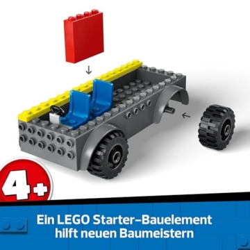 LEGO City Feuerwehrleiterfahrzeug - Feuerwehrauto Spielzeug mit 2 Feuerwehrmann Minifiguren für Jungen und Mädchen ab 4 Jahren - Lernspielzeug - Geschenk für Vorschulkinder 60463 - 3