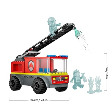 LEGO City Feuerwehrleiterfahrzeug - Feuerwehrauto Spielzeug mit 2 Feuerwehrmann Minifiguren für Jungen und Mädchen ab 4 Jahren - Lernspielzeug - Geschenk für Vorschulkinder 60463 - 8