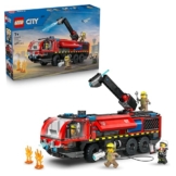 LEGO City Flughafenlöschfahrzeug - Spielzeug Einsatzfahrzeug - Modellbau mit 4 Feuerwehr Minifiguren - Geburtstagsgeschenk für Jungen ab 7 Jahren und Technikfans - 60499 - 1