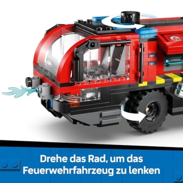 LEGO City Flughafenlöschfahrzeug - Spielzeug Einsatzfahrzeug - Modellbau mit 4 Feuerwehr Minifiguren - Geburtstagsgeschenk für Jungen ab 7 Jahren und Technikfans - 60499 - 4