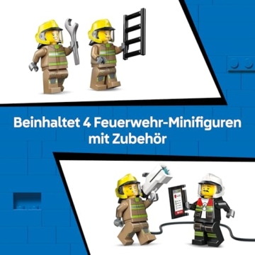 LEGO City Flughafenlöschfahrzeug - Spielzeug Einsatzfahrzeug - Modellbau mit 4 Feuerwehr Minifiguren - Geburtstagsgeschenk für Jungen ab 7 Jahren und Technikfans - 60499 - 6
