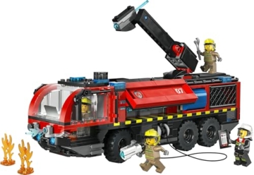 LEGO City Flughafenlöschfahrzeug - Spielzeug Einsatzfahrzeug - Modellbau mit 4 Feuerwehr Minifiguren - Geburtstagsgeschenk für Jungen ab 7 Jahren und Technikfans - 60499 - 10