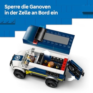 LEGO City Gefangenentransporter - Spielzeug LKW Bauset mit Motorrad, 3 Minifiguren und Abnehmbarer Gefängnistür - Ostergeschenke für Jungen ab 6 Jahren - 60479 - 3