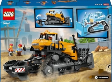 LEGO City Gelber Bulldozer Set – Spielzeugbaustelle, BAU- und Spielset – wirklichkeitsgetreue Baumaschine mit Fahrer und 2 Bauarbeitern – Geschenkidee für Kinder ab 8 Jahren – 60466 - 11