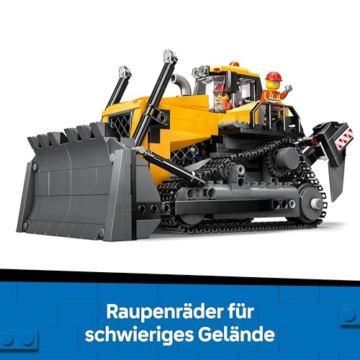 LEGO City Gelber Bulldozer Set – Spielzeugbaustelle, BAU- und Spielset – wirklichkeitsgetreue Baumaschine mit Fahrer und 2 Bauarbeitern – Geschenkidee für Kinder ab 8 Jahren – 60466 - 3