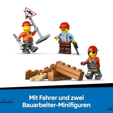 LEGO City Gelber Bulldozer Set – Spielzeugbaustelle, BAU- und Spielset – wirklichkeitsgetreue Baumaschine mit Fahrer und 2 Bauarbeitern – Geschenkidee für Kinder ab 8 Jahren – 60466 - 6