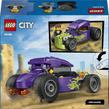 LEGO City Hot Rod - Race Car Toy w/a Driver Minifigure & Folding Roof - Fine Motor Skills Building Set - Small Birthday Gift Idea for 5+ Year Old Boys - 60485 - 12