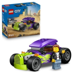 LEGO City Hot Rod - Race Car Toy w/a Driver Minifigure & Folding Roof - Fine Motor Skills Building Set - Small Birthday Gift Idea for 5+ Year Old Boys - 60485 - 1